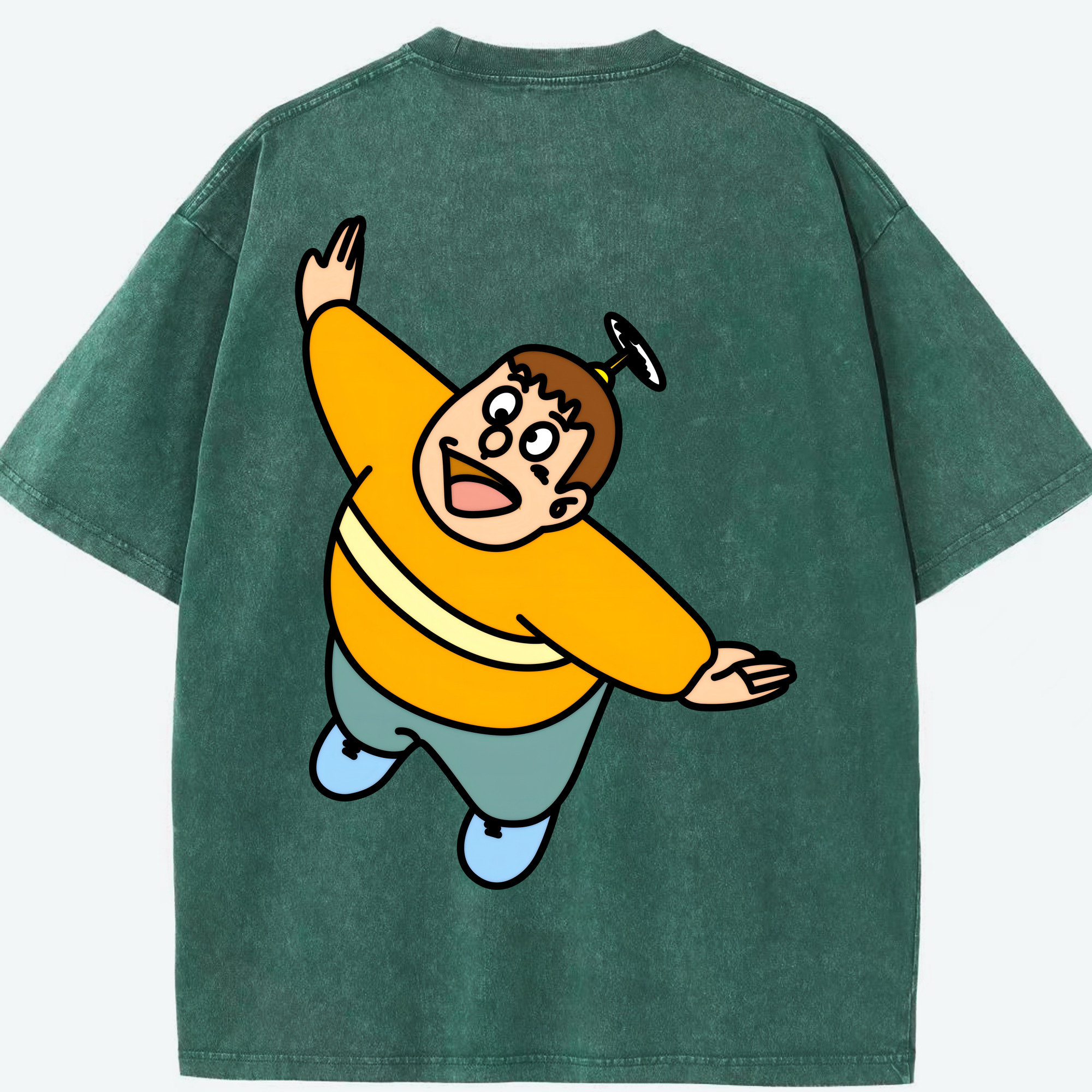 （画像用） ドラえもん 剛田武 Doraemon Gouta Takeshi 綿100% ヴィンテージ風 半袖Tシャツ（背面プリント）